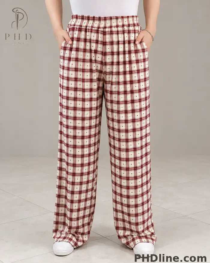 file_00000000b928820eb7f1d6a28e9eb915 شلوار راحتی زنانه Red plaid - تصویر 1