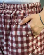 شلوار زنانه Red plaid - تصویر 2