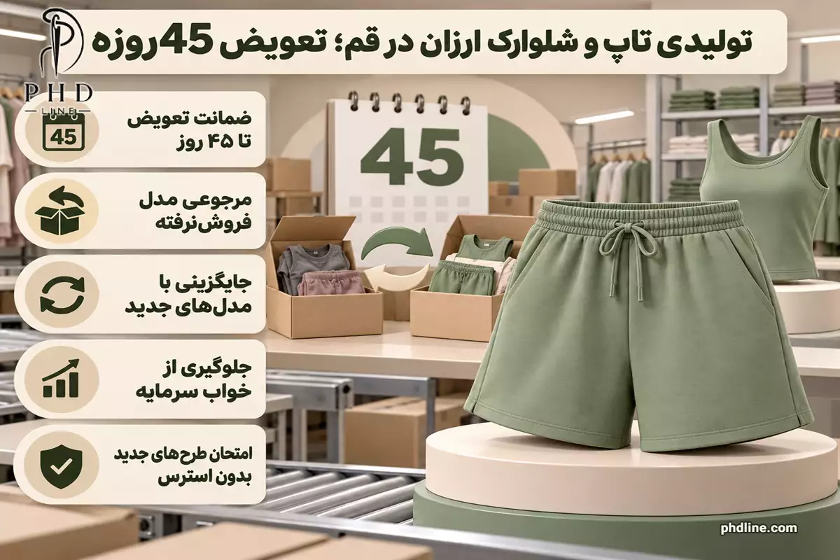 تولیدی تاپ و شلوارک ارزان در شهر قم