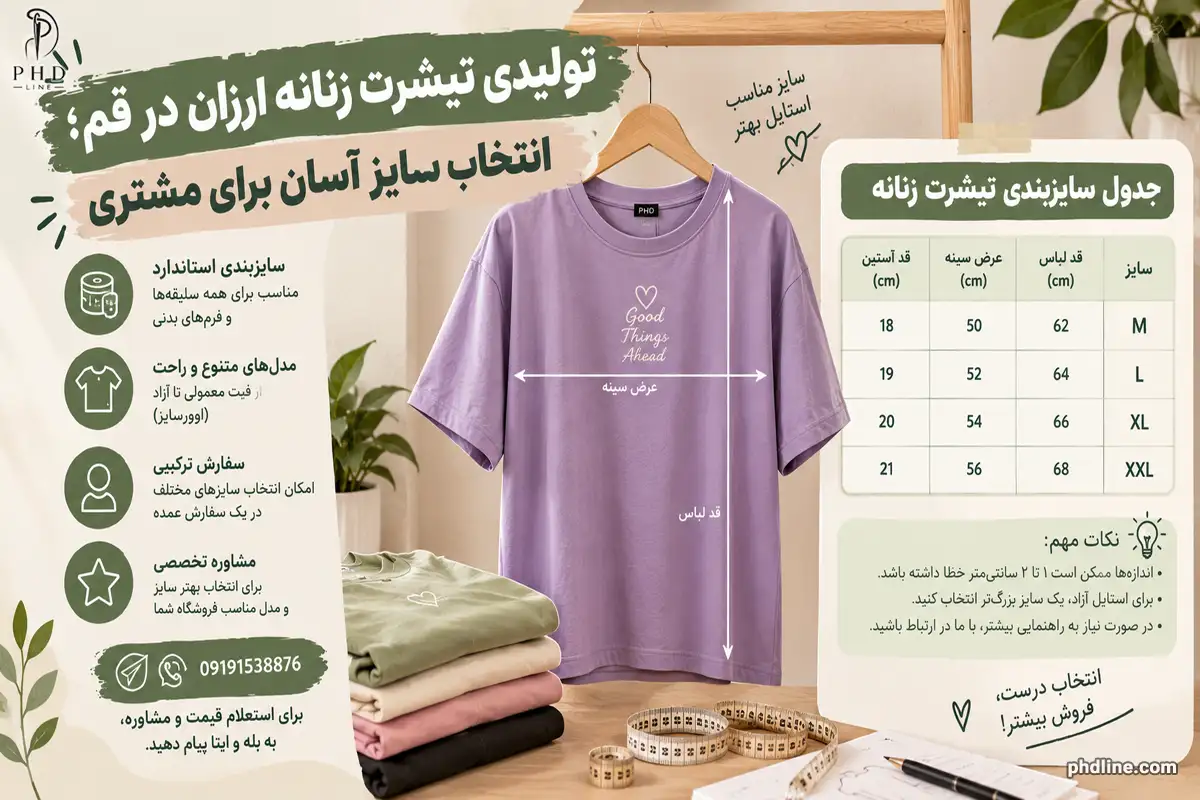 تولیدی تیشرت زنانه ارزان در شهر قم