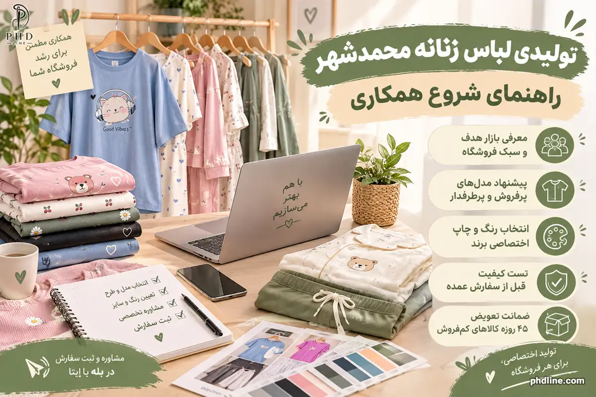 تولید لباس زنانه در شهر محمدشهر