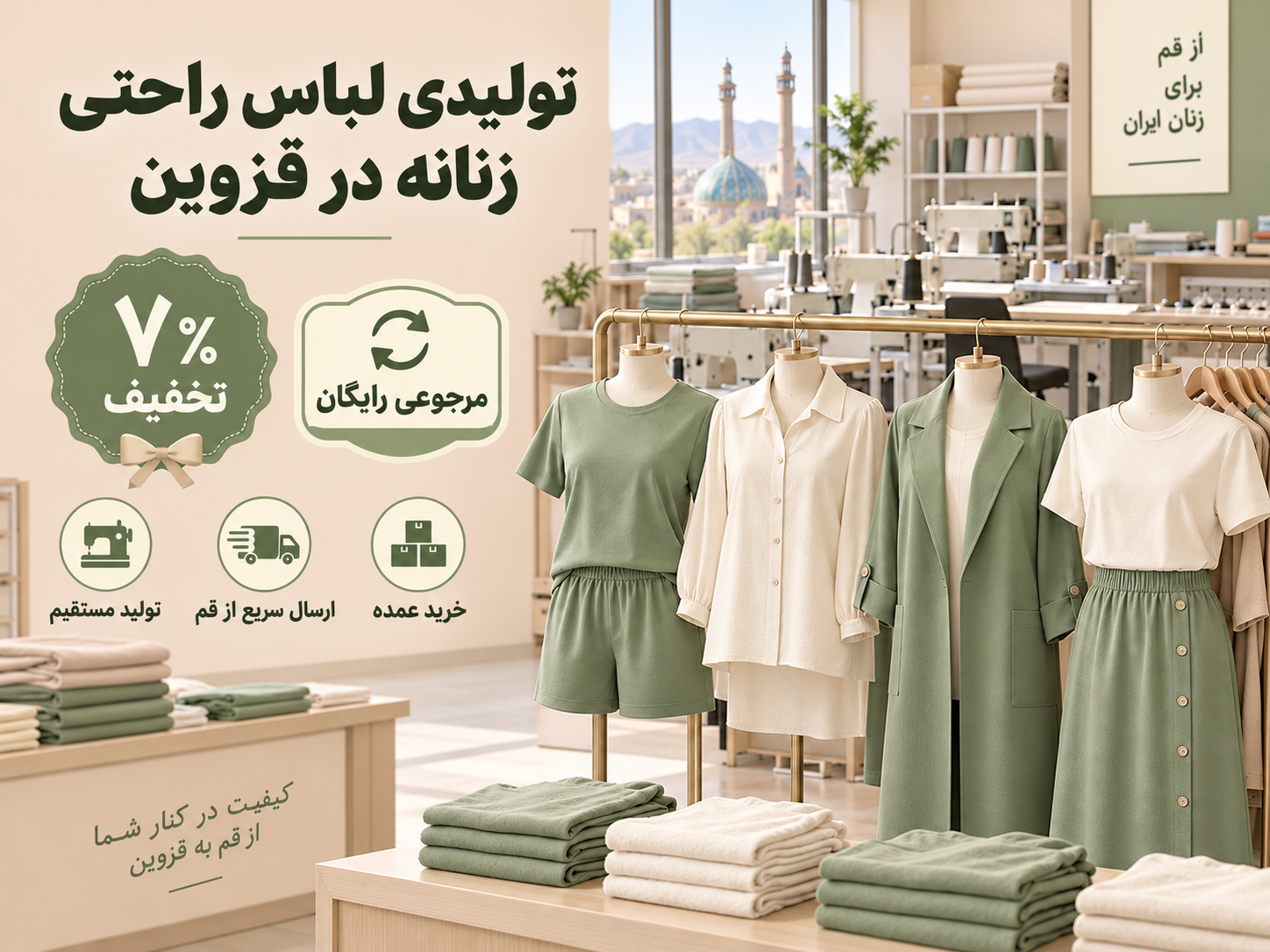تولیدی لباس راحتی زنانه در قزوین